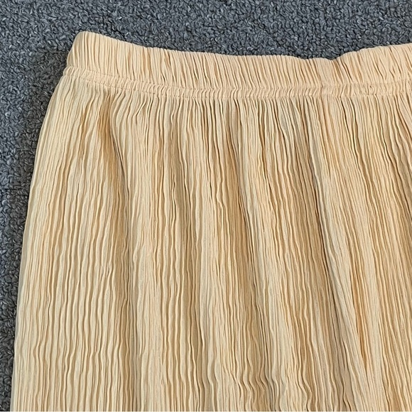 Vintage Spiegel Wide Leg Trouser Pants Womens Size Medium Yellow Crepe Pull On - Picture 5 of 9